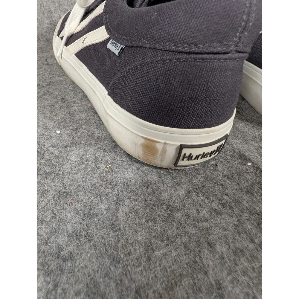 Hurley Mens‎ Canvas Sneakers Shoes Navy White Stripe Lace Up Size US 6 EUR 38.5